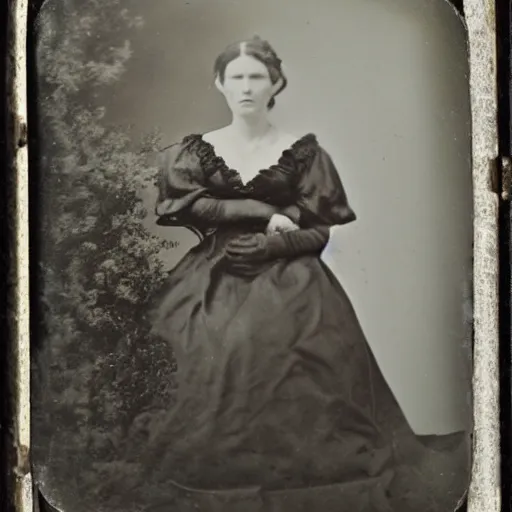 Prompt: old spirit photography, daguerreotype