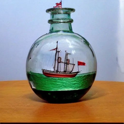 Prompt: a ship in a bottle