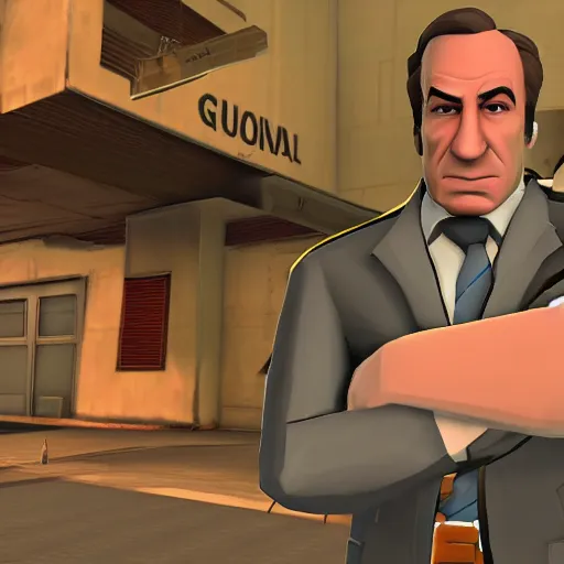 Image similar to Saul Goodman in Team Fortress 2, HD 4k game screenshot, Valve official announcement, new character