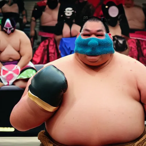 Image similar to masked sumo wrestler luchador