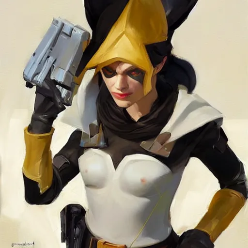 Image similar to greg manchess portrait painting of partially armored marie d'arcanto alias rogue as overwatch character, medium shot, asymmetrical, profile picture, organic painting, sunny day, matte painting, bold shapes, hard edges, street art, trending on artstation, by huang guangjian and gil elvgren and sachin teng