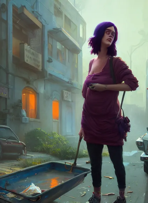 Prompt: Highly detailed full-body portrait of homeless Katy Perry, in GTA V, Stephen Bliss, unreal engine, fantasy art by Greg Rutkowski, Loish, Rhads, Makoto Shinkai and Lois van baarle, ilya kuvshinov, rossdraws, Mat collishaw, global illumination, radiant light, detailed and intricate environment