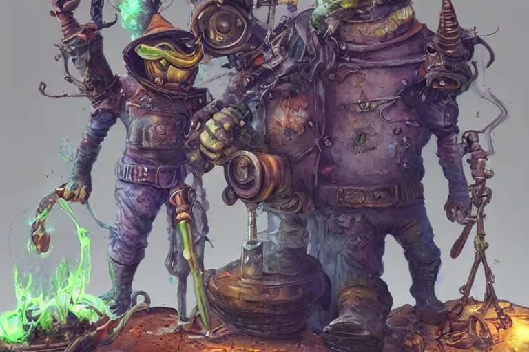 Image similar to polyethylene gnome,art by Patrick Woodroffe and Brian Lee Durfee and Neil Gaiman,trending on artstation, toxic lighting macro view,blueprint ,splash art,Toonami ,figurativism ,fat,