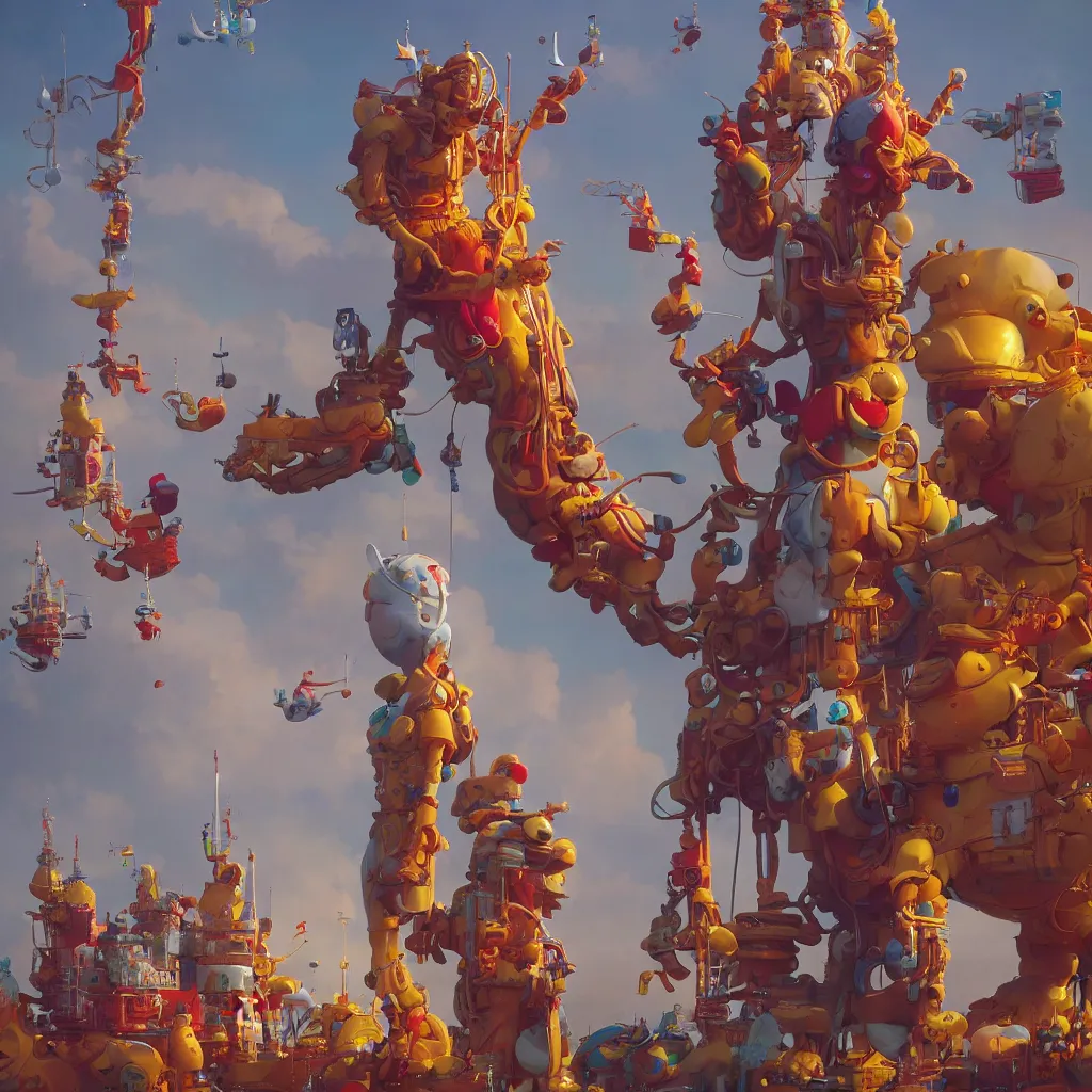 Image similar to ronald mcdonald statue in the world by beeple, darek zabrocki, tyler edlin, jordan grimmer, neil blevins, james paick, natasha tan, highly detailed, ultra detailed, ultra realistic, trending on artstation