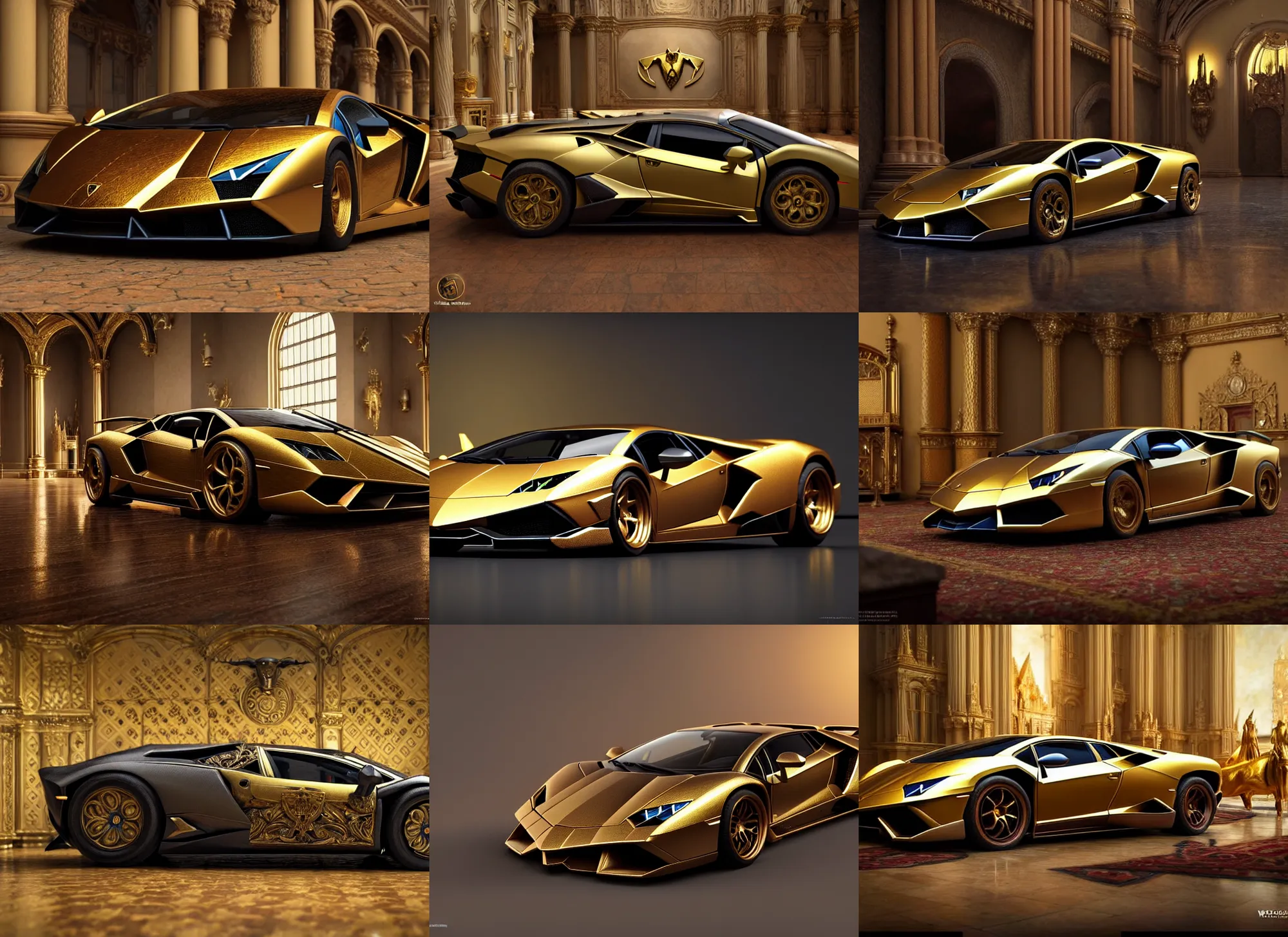 Prompt: polished decadent ornate masterpiece : : medieval lamborghini : : weta disney pixar movie still photo : : hi - fructose, sci fi, fantasy, highly - detailed digital painting, golden ratio, accent lighting, octane render, artstation, smooth, sharp focus, beeple, rutkowski, mucha