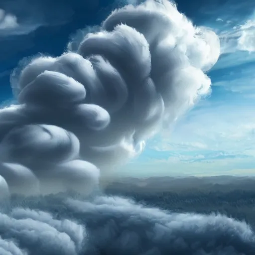 Image similar to worm clouds, 4k, post-processing, very very detailed, artstation, cute