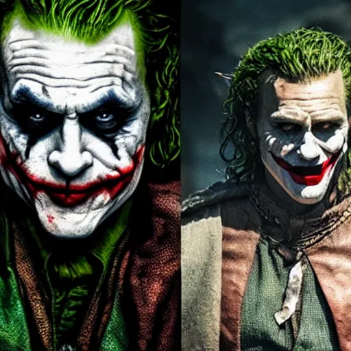 Image similar to The joker in Vikings 4K quality super realistic