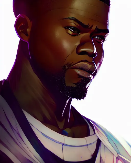 Prompt: anime portrait of Kevin Hart as an anime man by Stanley Artgerm Lau, WLOP, Rossdraws, James Jean, Andrei Riabovitchev, Marc Simonetti, and Sakimichan, trending on artstation