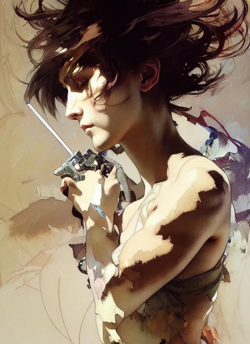 Image similar to beautiful neutral earth toned palette knife painting artwork by yoji shinkawa jeremy mann, dancer, charlie bowater and magali villeneuve and alphonse mucha, gaston bussiere, craig mullins, j. c. leyendecker, by artgerm