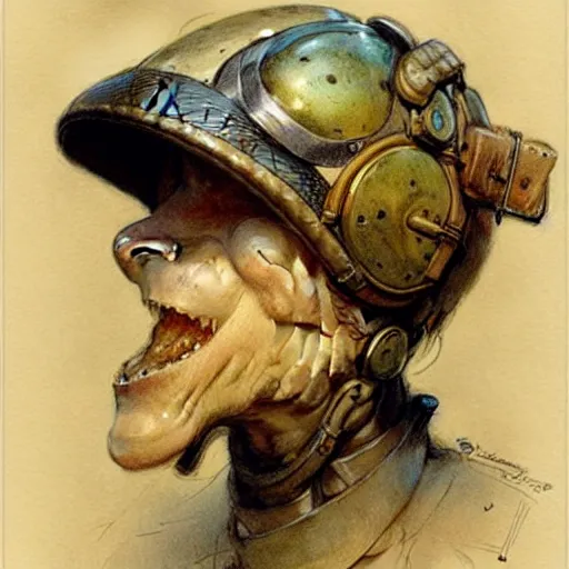 Prompt: ( ( ( ( ( snake helmet. muted colors. ) ) ) ) ) by jean - baptiste monge!!!!!!!!!!!!!!!!!!!!!!!!!!!