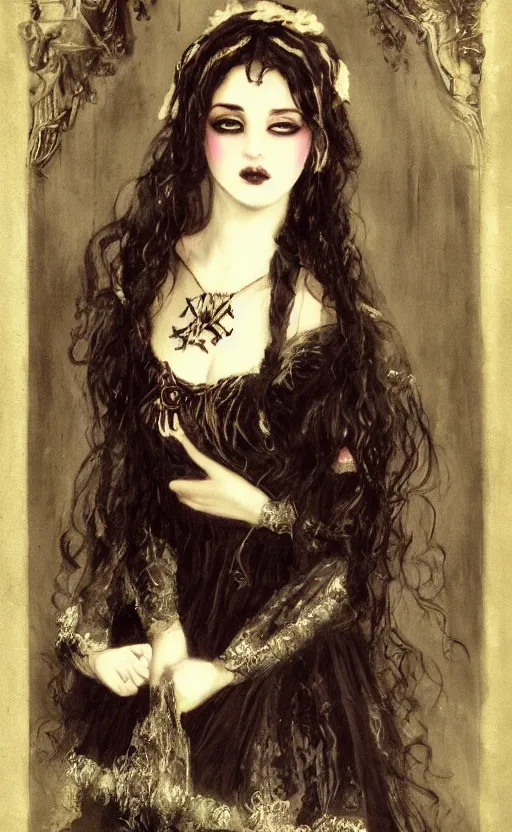 Image similar to Gothic princess. By William-Adolphe Bouguerea, highly_detailded