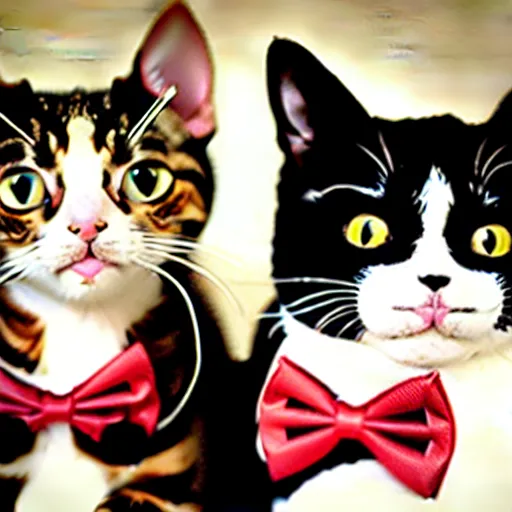 Image similar to cute cat family wearing bowties