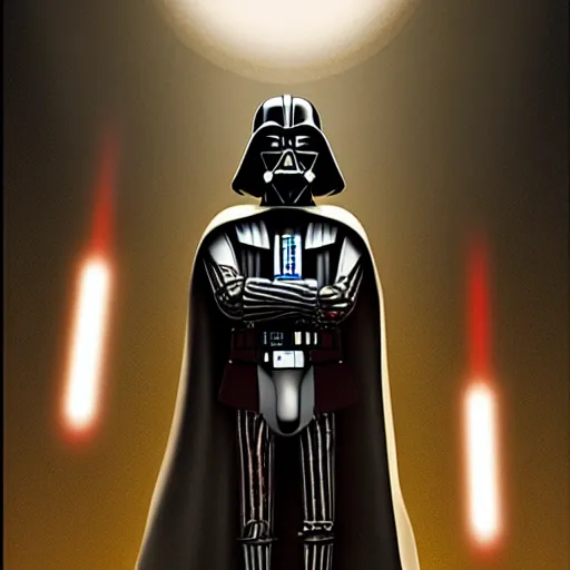 Image similar to darth vader as a droid