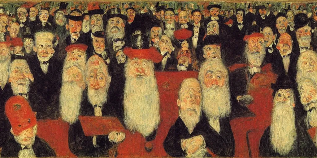 Image similar to the good judges. james ensor. ( 1 8 9 8 ) oil on canvas