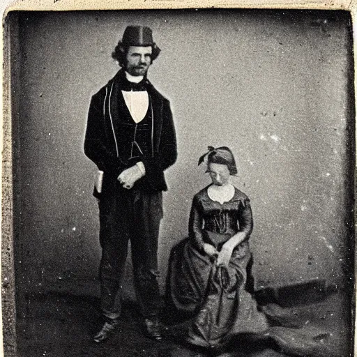 Image similar to first photograph ever taken, grainy, blurry, 1840s