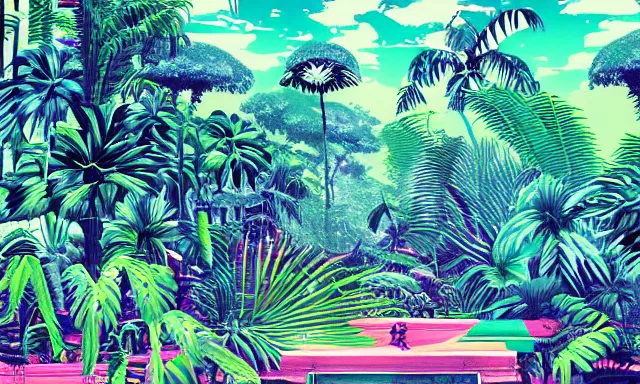 Image similar to Vaporwave Jungle