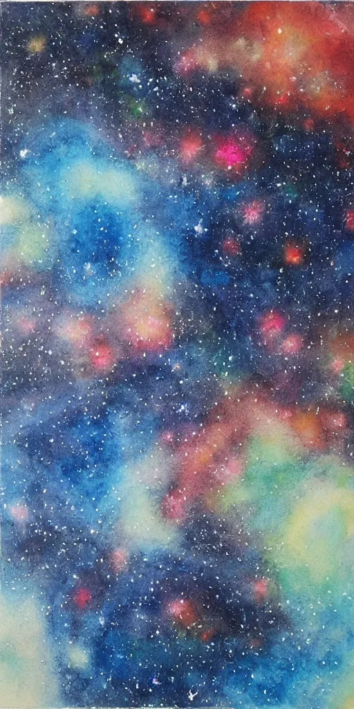 Prompt: asian water - color painting of the galaxy, detailed, refined, high quality, modern