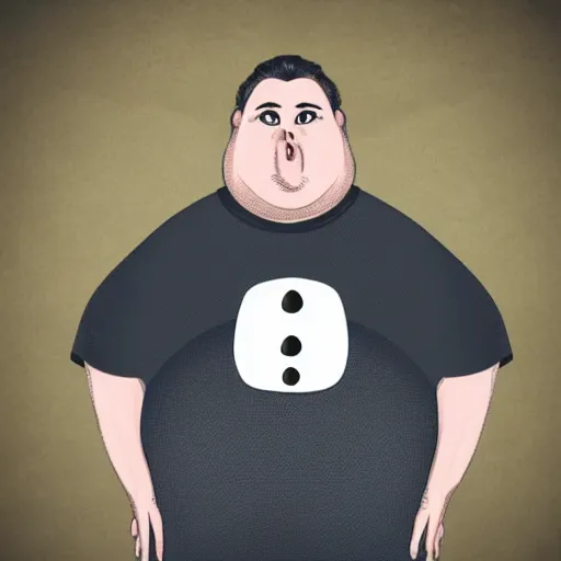 Prompt: wierd obese man, face