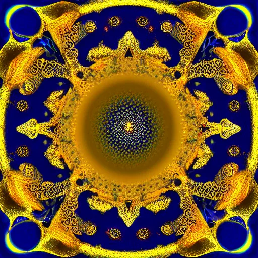 Image similar to golden fractals that reveal the soul