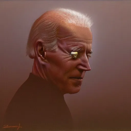 Prompt: Joe Biden. Ashamed. Zdzisław Beksiński