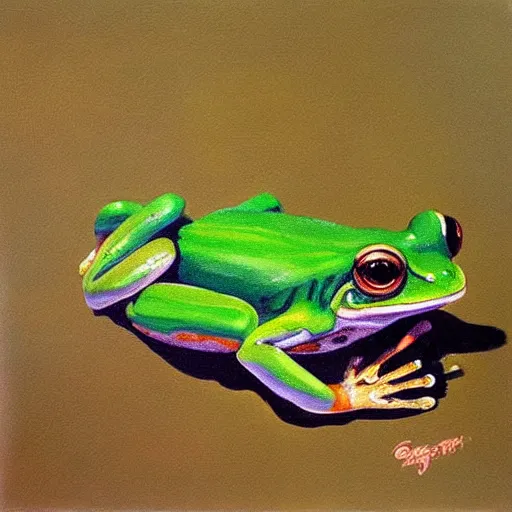 Image similar to The best painting of a frog of all time, by Geiger