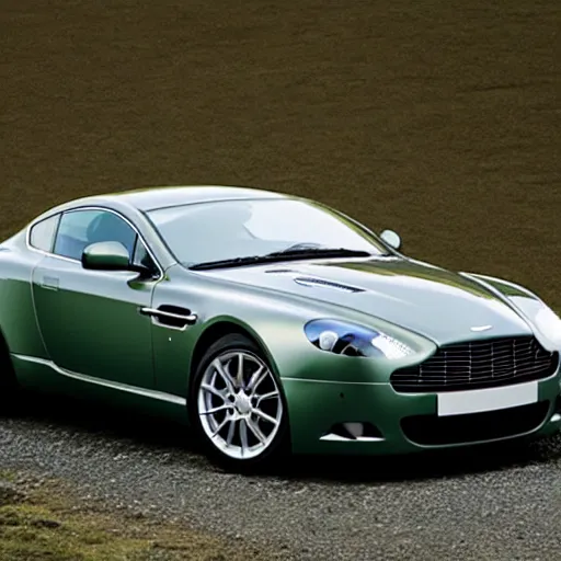 Prompt: A rally coupe designed and produced by Aston Martin in the production year of 2005, promotional photo