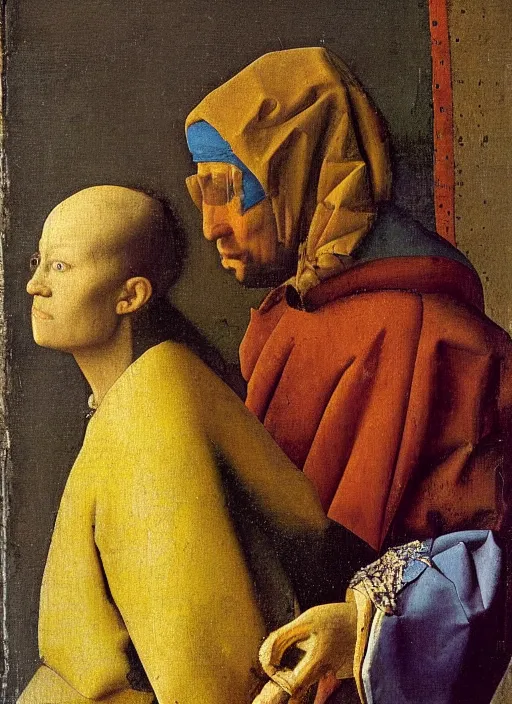 Image similar to paints, brushes, medieval painting by jan van eyck, johannes vermeer, florence