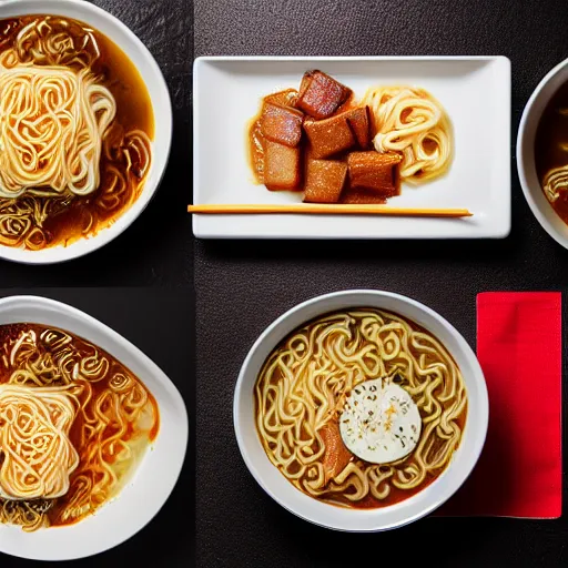 Image similar to mcdonald's style ramen. photography. food photoshoot. advertisment photography. 4 k. realistic.