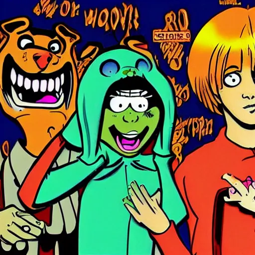 Prompt: scooby doo in the styl of junji ito