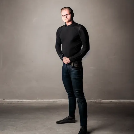 Image similar to catman, studio photoshoot