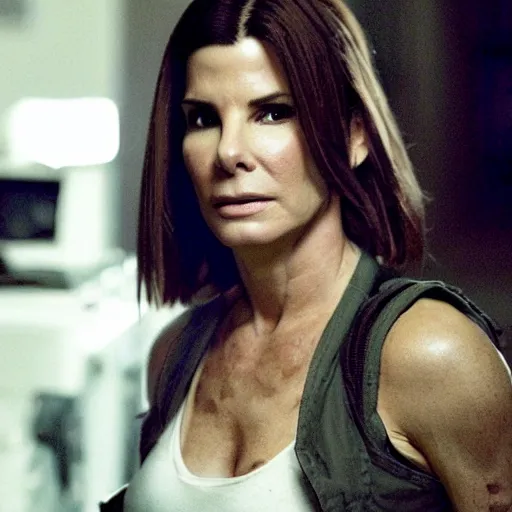 Prompt: Sandra bullock in resident evil