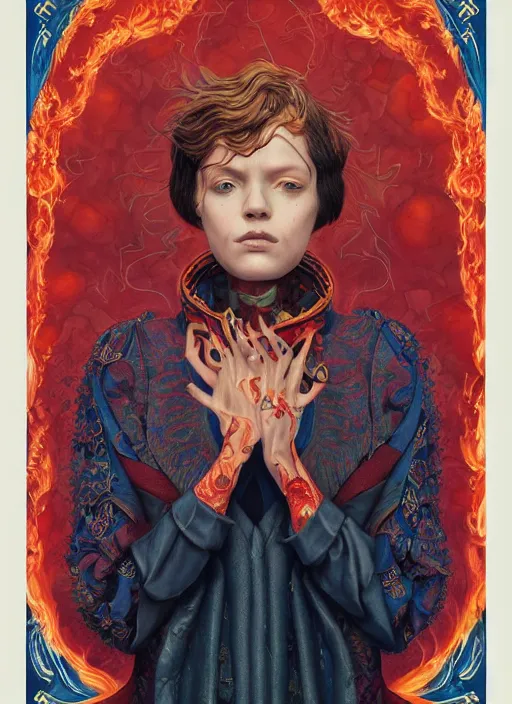 Image similar to flame portrait :: by Martine Johanna and Simon Stålenhag and Chie Yoshii and Casey Weldon and Guillermo del toro :: ornate, dynamic, particulate, rich colors, intricate, harper's bazaar, elegant, highly detailed, centered, artstation, smooth, sharp focus, octane render, 3d