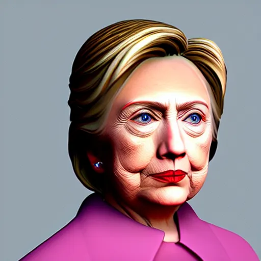 Image similar to 3 d modeling hillary clinton in blender tutorial, painted by rene magritte