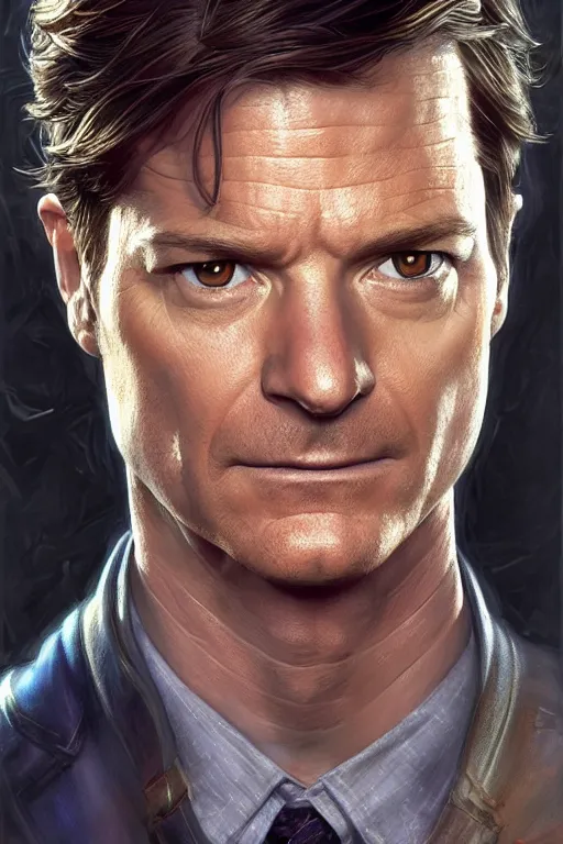 Image similar to Jason Bateman as a handsome hero, intricate, elegant, highly detailed, centered, digital painting, artstation, concept art, smooth, sharp focus, illustration, art by artgerm and donato giancola and Joseph Christian Leyendecker, Ross Tran, WLOP