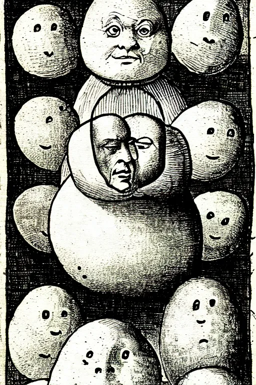 Prompt: hieronymus bosch illustration of humpty dumpty