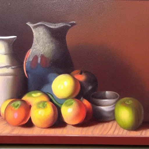 Image similar to still life painting by David Brown, matte,