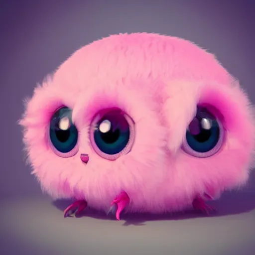 Image similar to cute pink pastele fluffy spuder with huge eyes inside the bottle, digital illustration, cartoon creature, vivid color, soft light, nice, cute, beautiful, masterpiece, tranding on artstation, very detailed, 3 d render