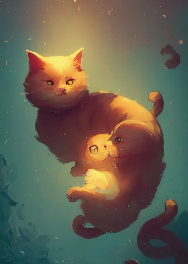 Image similar to cute cat, by victo ngai and andreas rocha and greg rutkowski, trending on artstation, unreal engine, 8 k hd wallpaperjpeg artifact, blur, artfact