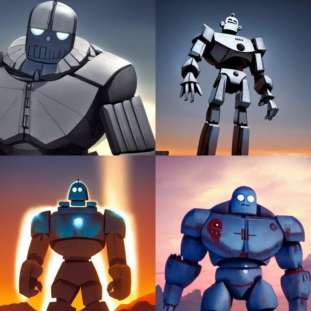 Prompt: gigachad iron giant, muscular iron giant, 8k, hd