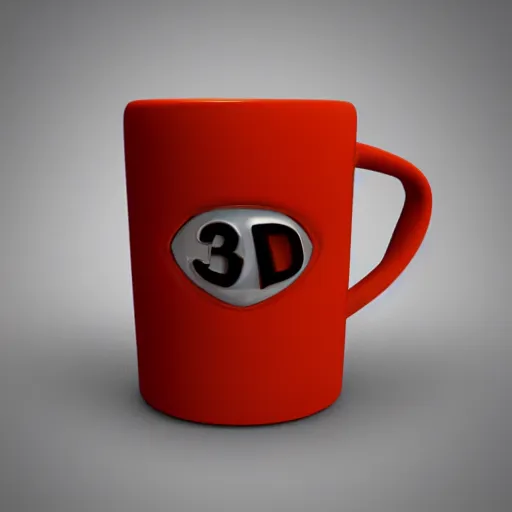 Image similar to 3 d model of a unique mug design, blender render, fully in frame