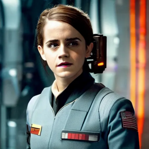 Image similar to Movie still of protomolecule Emma Watson in The Expanse