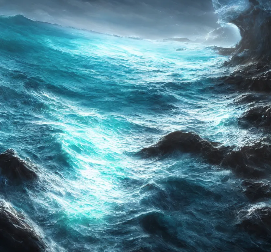 Prompt: apnoe, ocean, abstract, oil painting, unreal engine 5, wallpaper, 8 k, ultra detailed, realistic photo, artstation