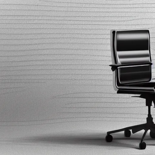 Image similar to A professional 3d render of an office chair designed by Quentin Tarantino, very detailed.