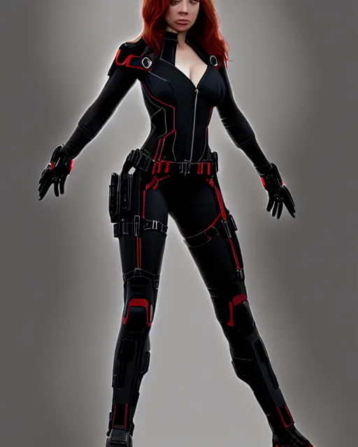 Image similar to Natasha Nice as black widow, au naturel, hyper detailed, digital art, trending in artstation, cinematic lighting, studio quality, smooth render, unreal engine 5 rendered, octane rendered, art style by klimt and nixeu and ian sprigger and wlop and krenz cushart