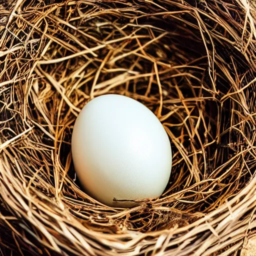 Prompt: a golden egg in a nest, studio shot, cinematic lighting, award winning, photography, 8 k
