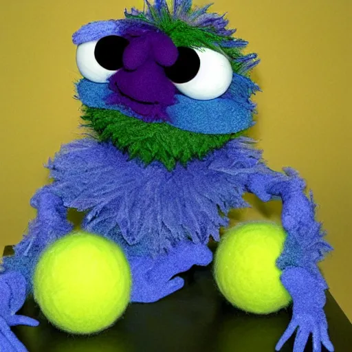 Image similar to tennis ball monster muppet, jim henson