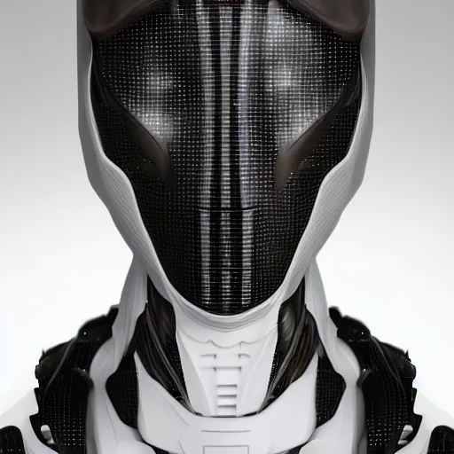 Image similar to a portrait of a futuristic cyborg ronin made of nano tube elements, carbon fibre surface, futuristic, 8 k, dramatic light, trending on cg society