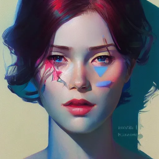Image similar to half - machine woman with cute - fine - face, pretty face, multicolored hair, realistic shaded perfect face, extremely fine details, by realistic shaded lighting poster by ilya kuvshinov katsuhiro otomo, magali villeneuve, artgerm, jeremy lipkin and michael garmash and rob rey