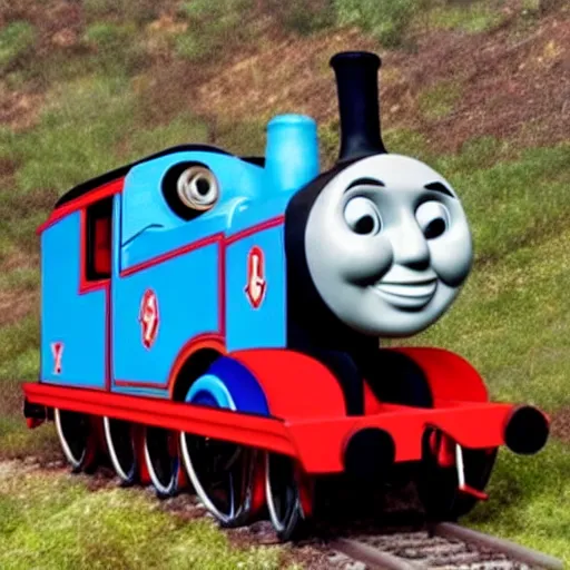 Prompt: thomas the tank engine edkt straight to hell