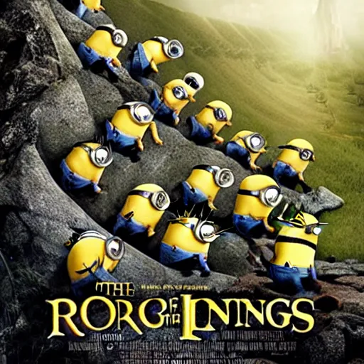 the minions featured in the lord of the rings movie Stable Diffusion